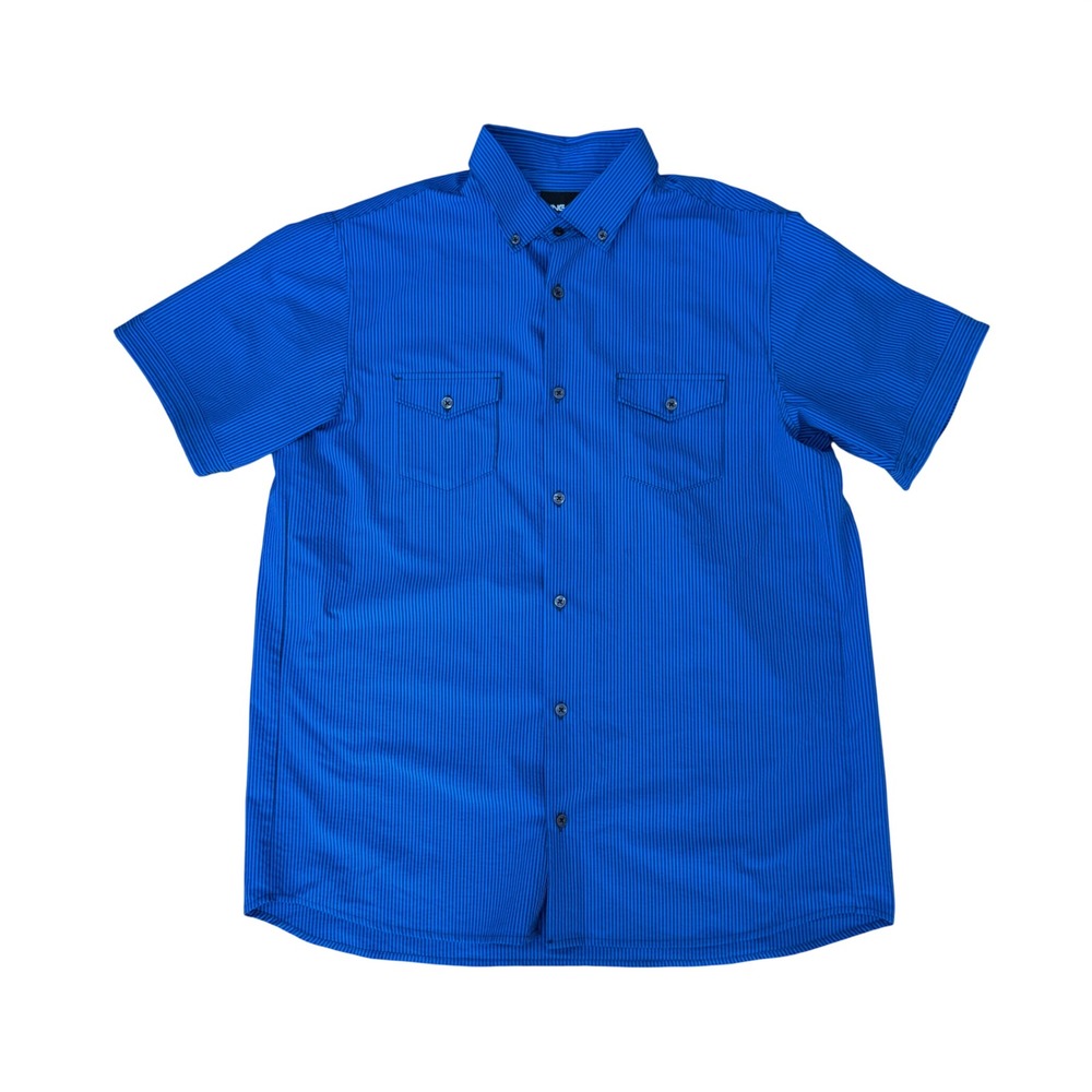 Ping Mens Large Blue Striped Short Sleeve Button Down Golf Shirt‎ Athleisure
